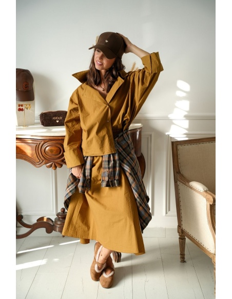 Chemisier Oversize Ocre VICTOIRE Johanna - 2 | Accueil