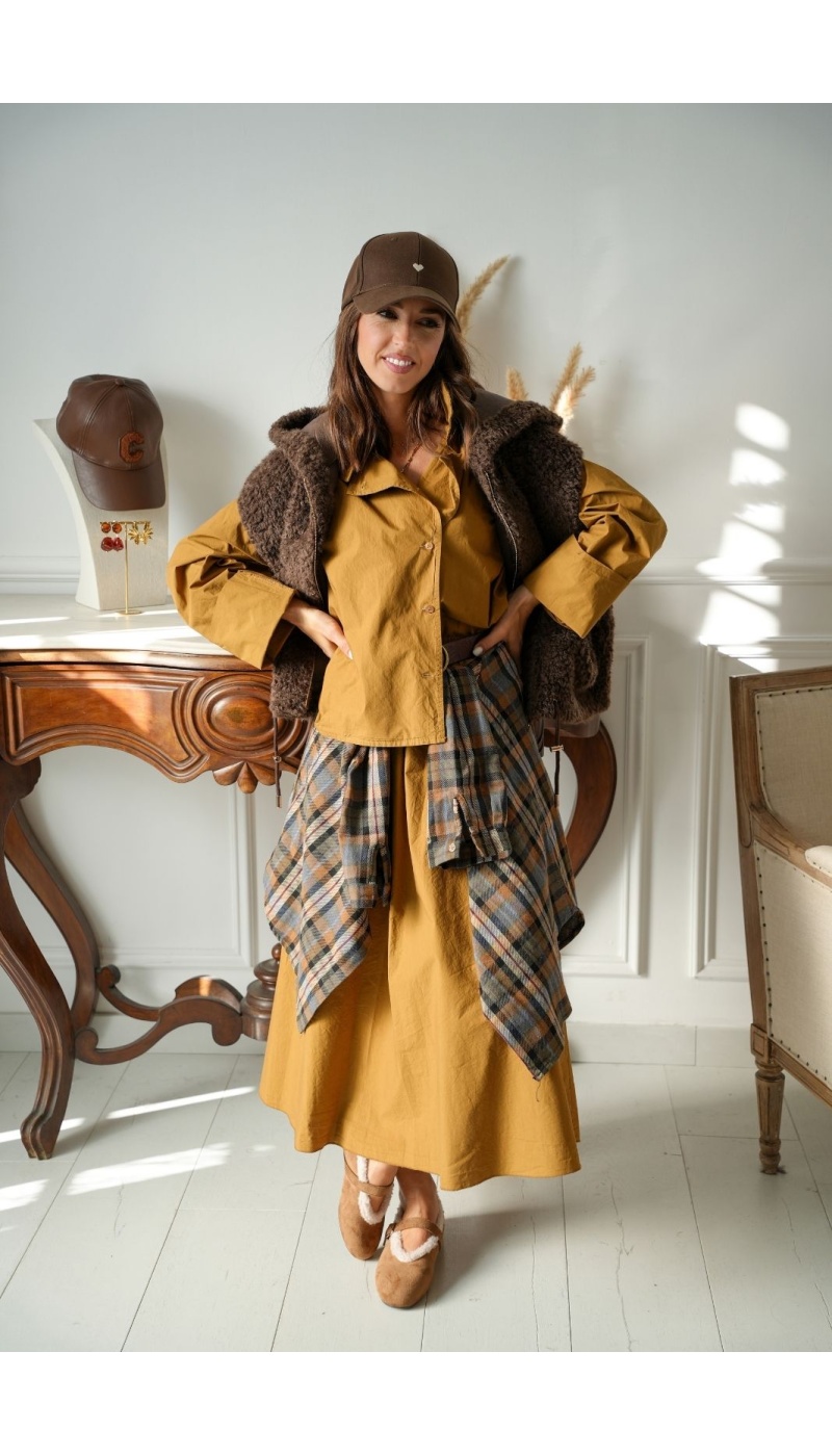 Chemisier Oversize Ocre VICTOIRE Johanna - 3 | Welcome