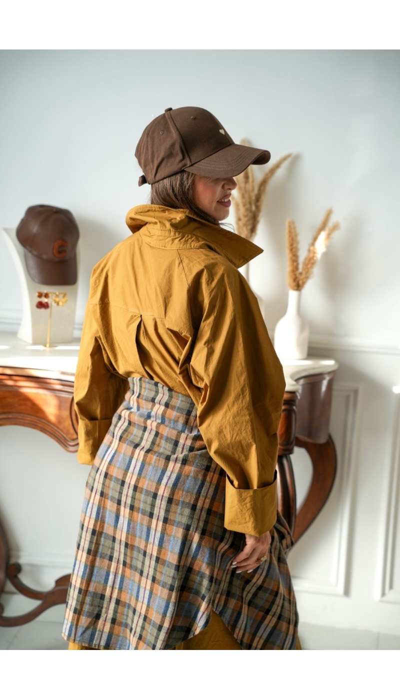 Chemisier Oversize Ocre VICTOIRE Johanna - 4 | Accueil