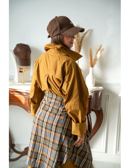 Chemisier Oversize Ocre VICTOIRE Johanna - 4 | Accueil