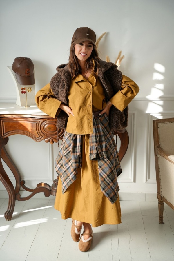Jupe Longue Johanna Ocre ESTRELLA Noho - 1 | Welcome