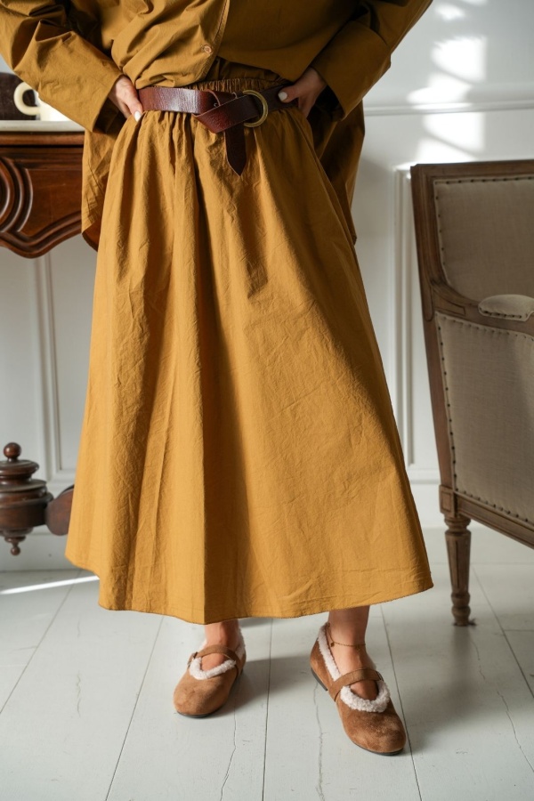 Jupe Longue Johanna Ocre ESTRELLA Noho - 1 | Accueil 2