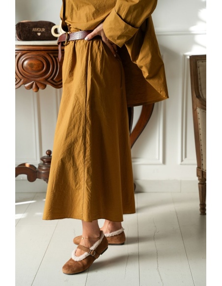Jupe Longue Johanna Ocre ESTRELLA Noho - 3 | Welcome