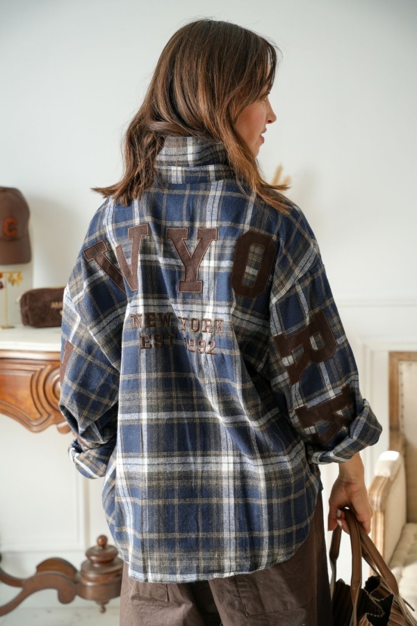 Chemise Carreaux Marine NEW YORK Noho - 1 | FEMMES 2