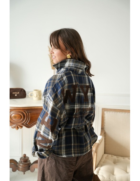 Chemise Carreaux Marine NEW YORK Noho - 3 | FRAUEN