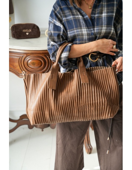 Sac Plissé Marron FOLIGNA Noho - 1 | Accueil