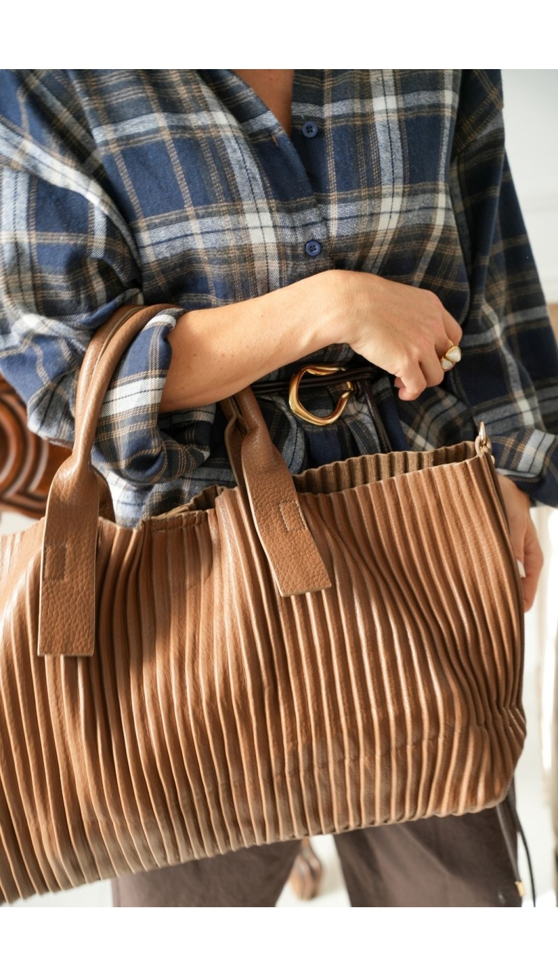 Sac Plissé Marron FOLIGNA Noho - 3 | Accueil
