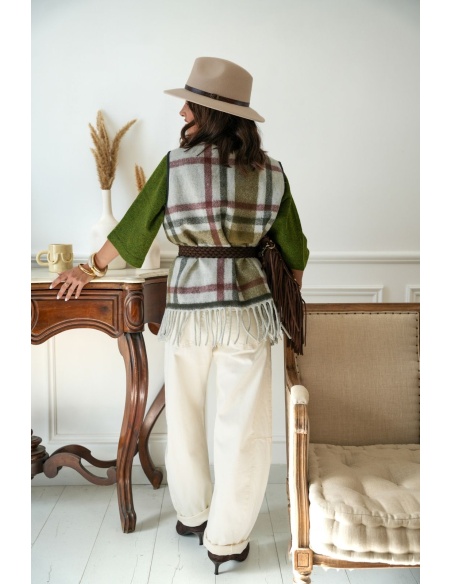 Gilet Carreaux Kaki VILA VIVISTA VILA - 5 | Accueil