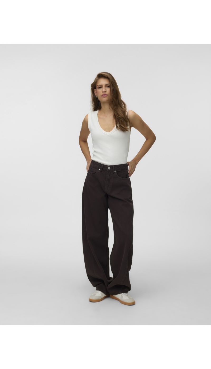 Jean Barrel Chocolate Torte VMZOE Longueur 32 Vero Moda - 1 | BAS