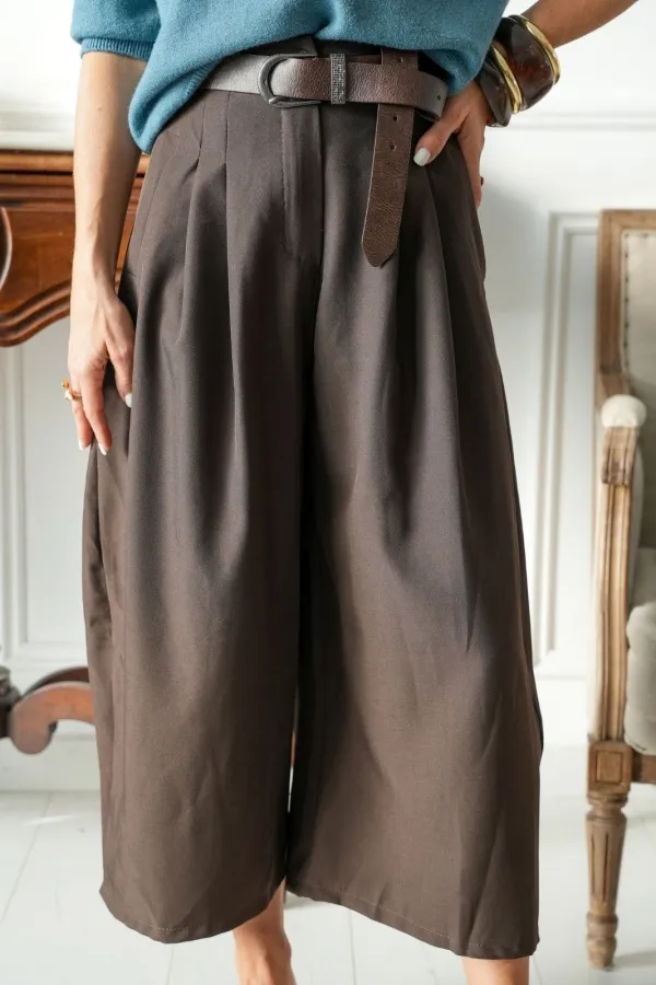 Pantalon Fluide Choco VANESSA Noho - 1 | Accueil 2