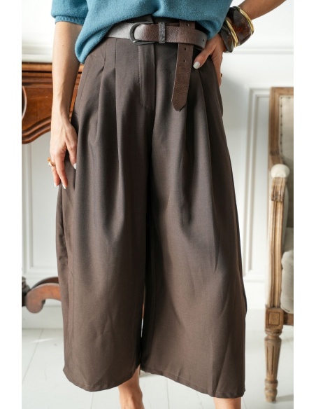 Pantalon Fluide Choco VANESSA Noho - 2 | Benvenuto