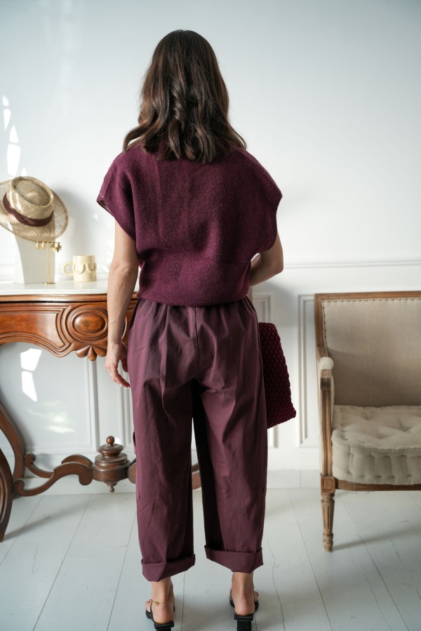 Pantalon Large Cargo Prune ANA Noho - 1 | Accueil 2
