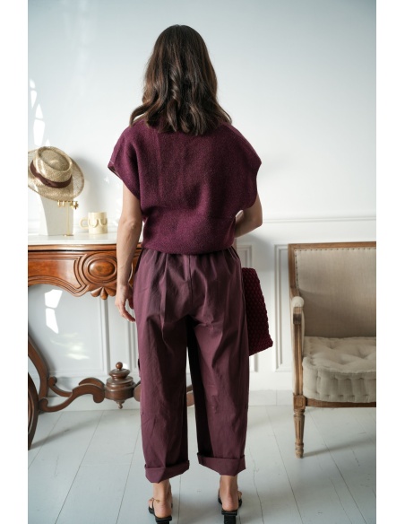 Pantalon Large Cargo Prune ANA Noho - 2 | Accueil