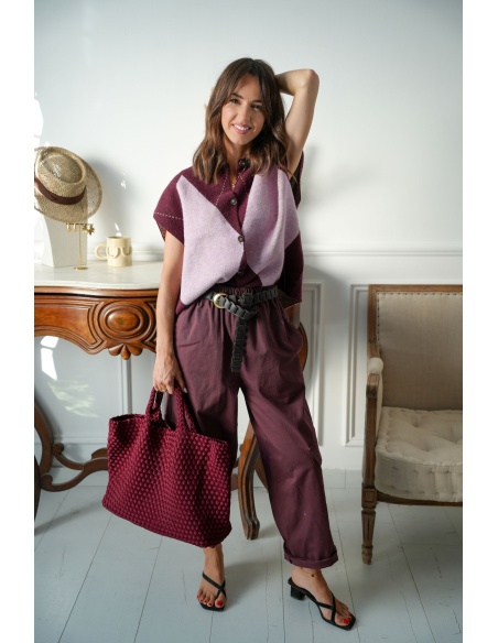 Pantalon Large Cargo Prune ANA Noho - 1 | Accueil
