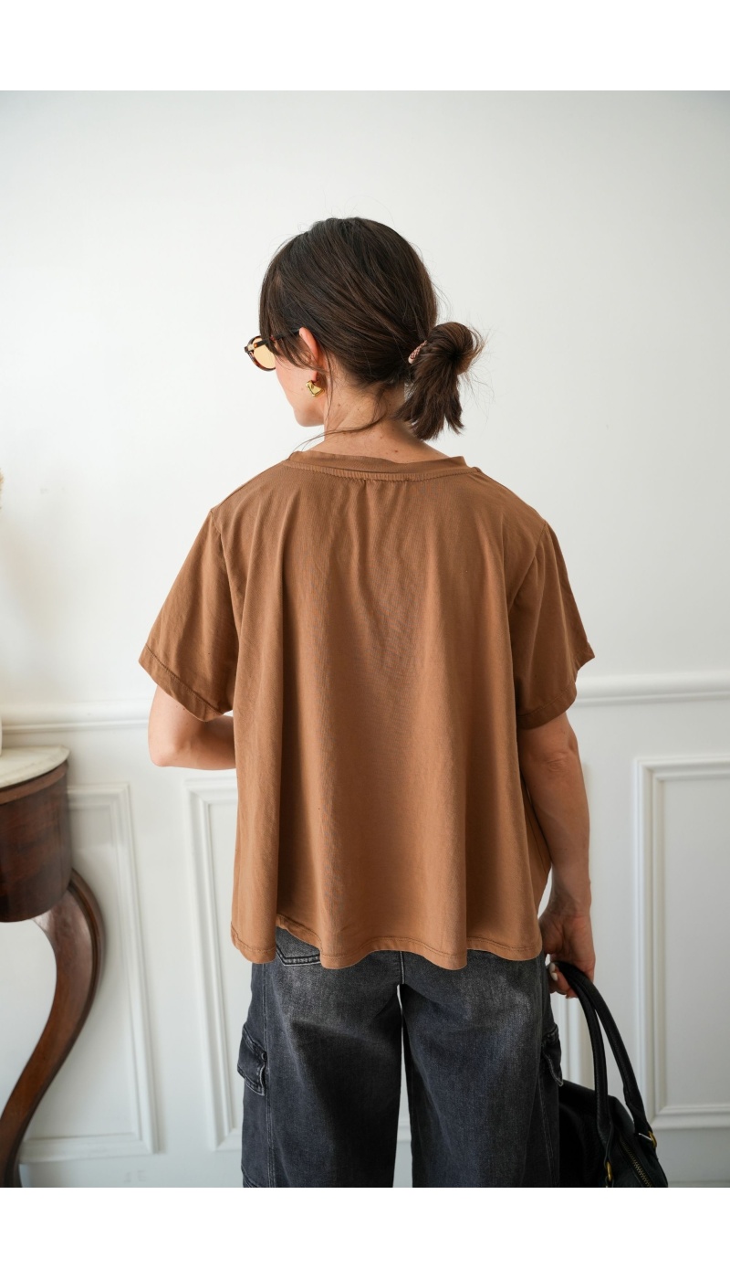 T-shirt Uni Camel Johanna ALOI Johanna - 2 | Accueil