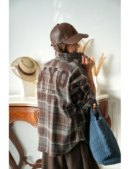 Chemise Carreaux Marron NEW YORK Noho - 2 | Accueil