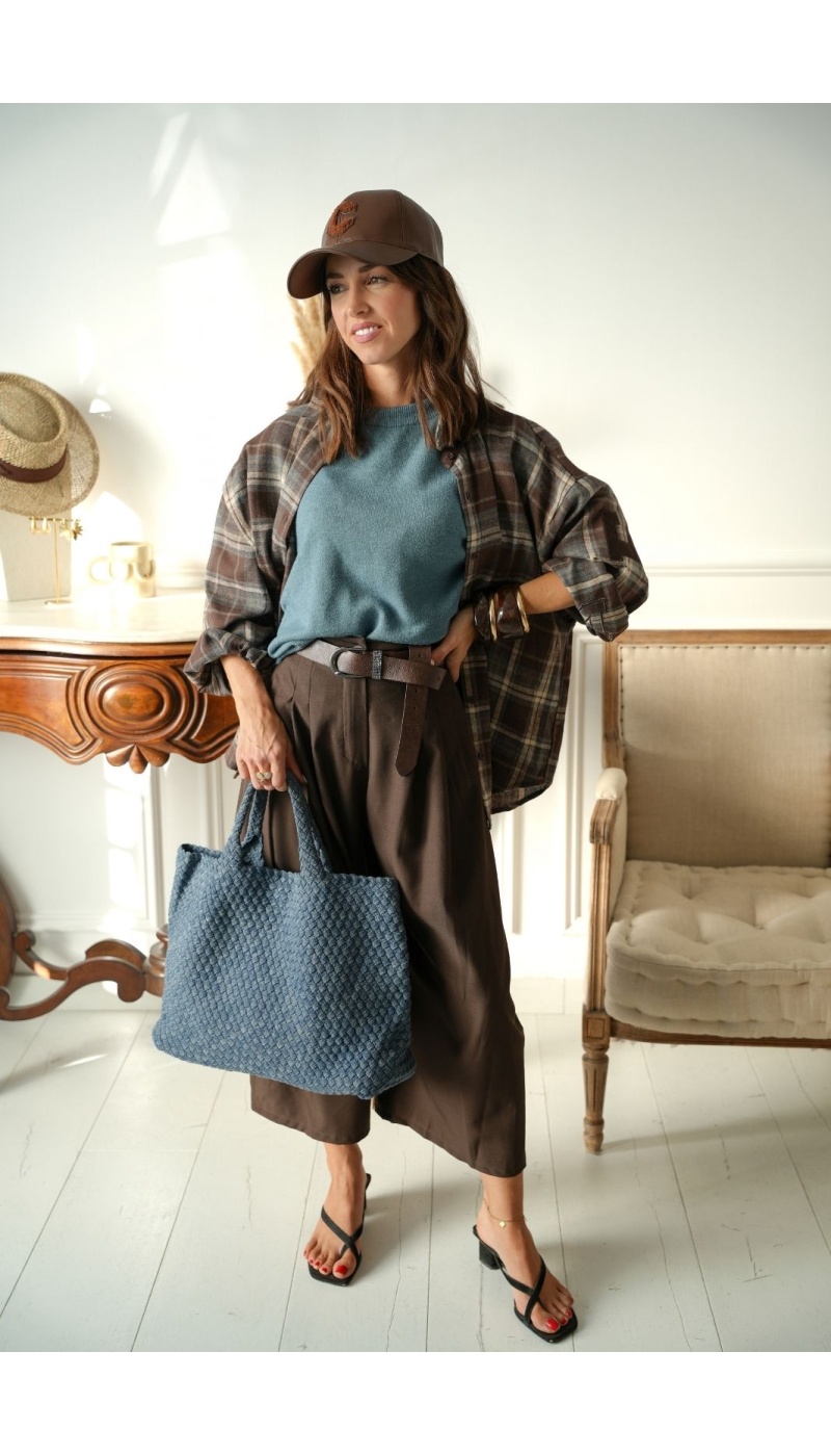 Chemise Carreaux Marron NEW YORK Noho - 4 | Accueil