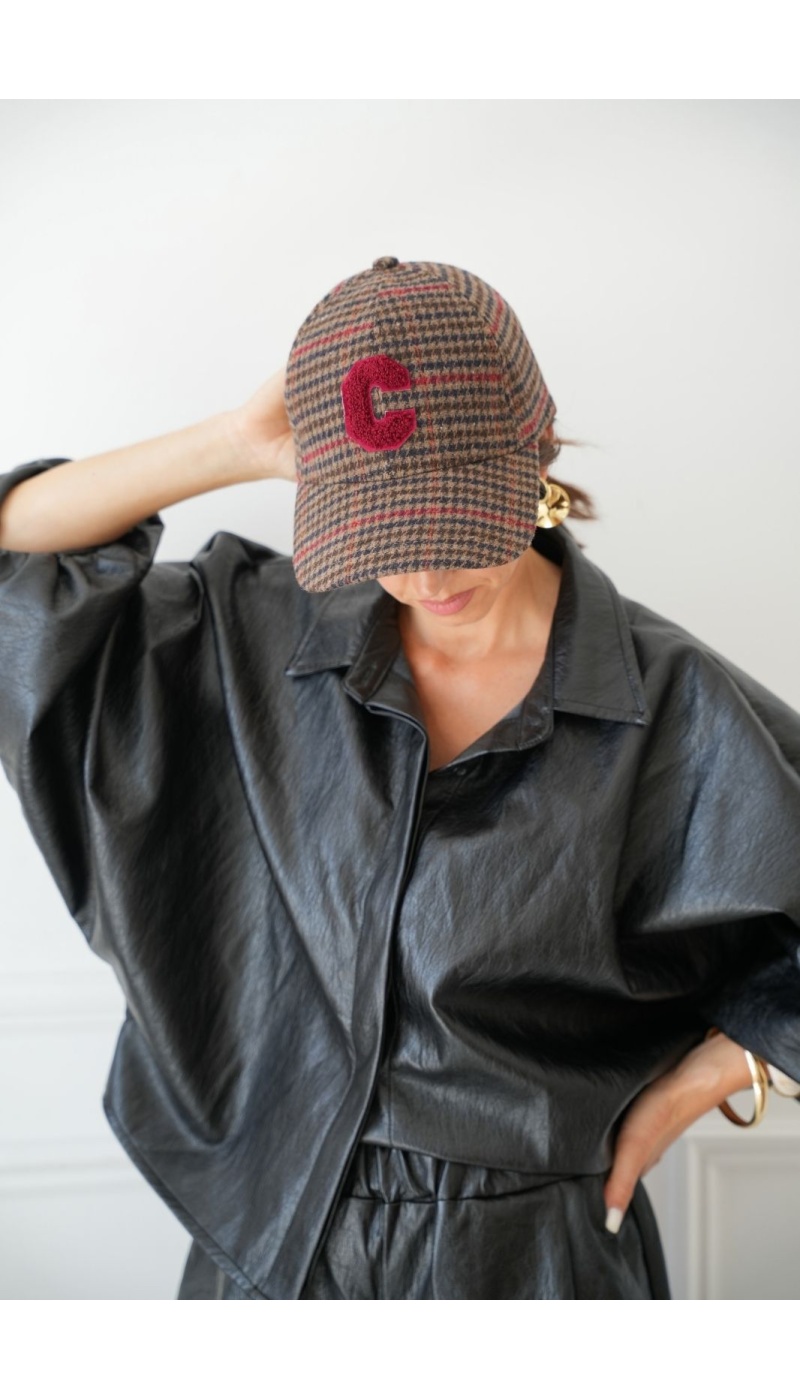 Casquette Pied De Poule Rouge BLYTH Noho - 2 | Accueil