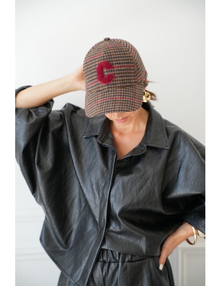Casquette Pied De Poule Rouge BLYTH Noho - 2 | Accueil