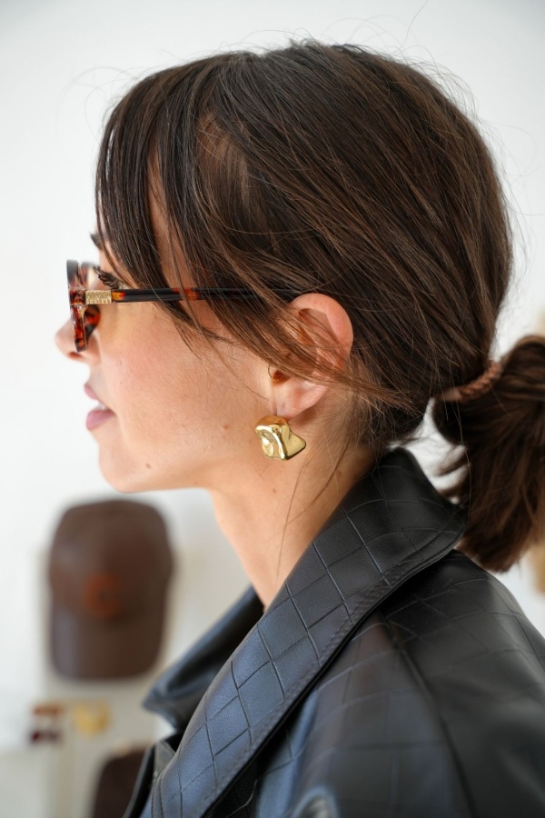 Boucles D'Oreilles Carré Doré DUNDEE Noho - 1 | Accueil 2
