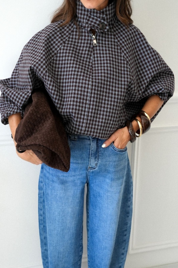 Veste Carreaux Marron WHINNY Noho - 1 | Accueil