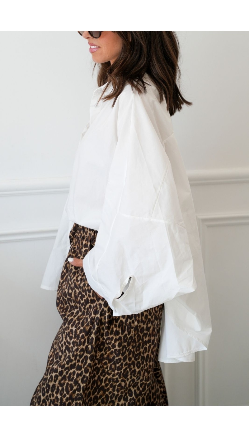 Chemisier Oversize Blanc VICTORY Noho - 3 | Accueil