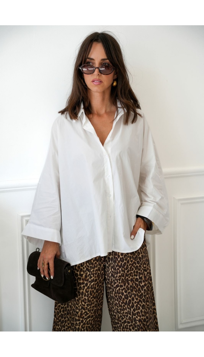 Chemisier Oversize Blanc VICTORY Noho - 2 | Accueil