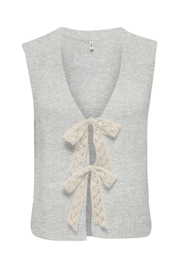 Gilet Noeud Light Grey Melange ONLNELLIE ONLY - 1 | HAUTS