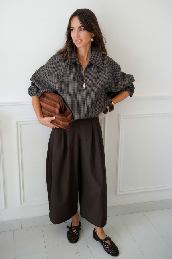 Veste Pied De Poule Noir GAIA Noho - 1 | Accueil