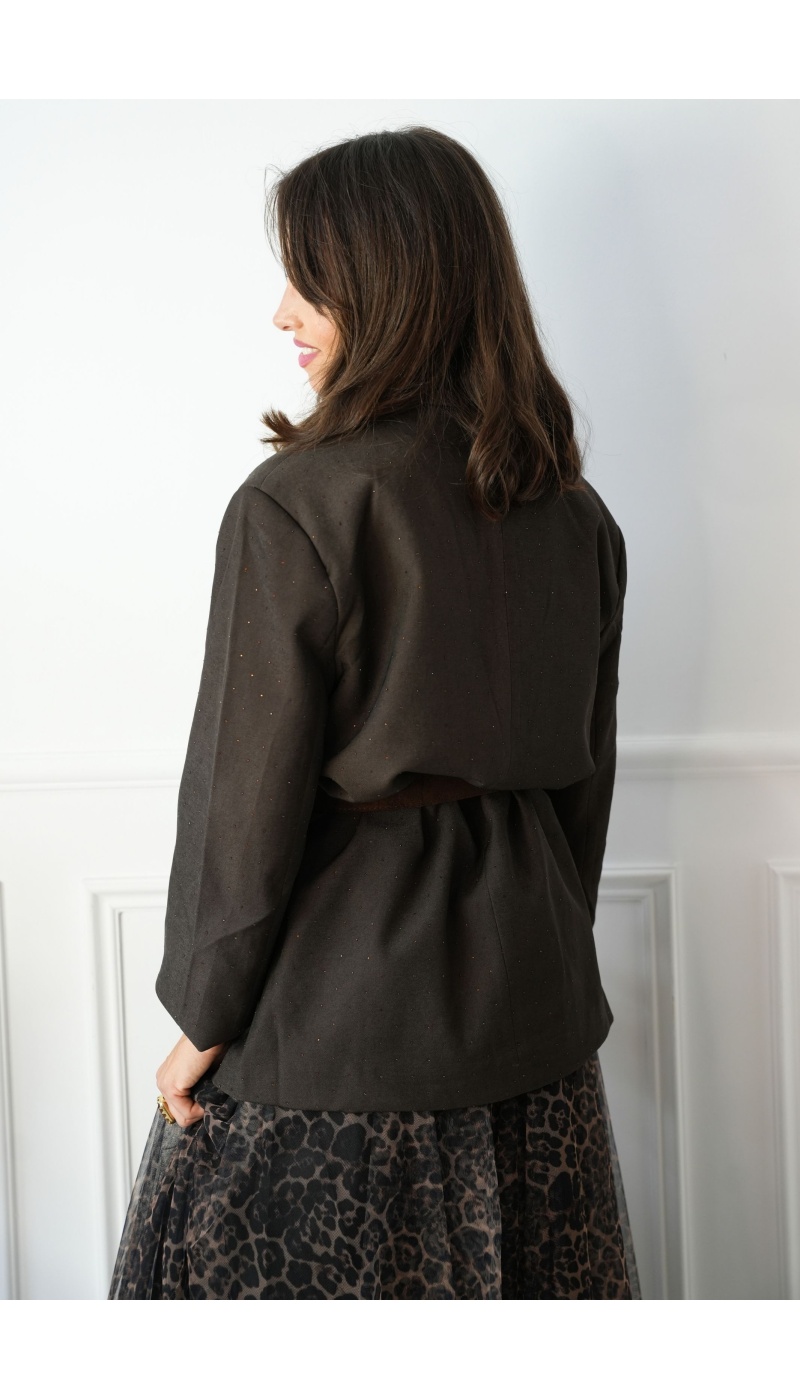 Blazer Choco Strass BRIGITTE Noho - 6 | Accueil