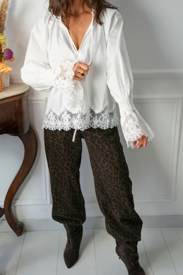 Blouse Brodée Romantique LOUROSA Noho - 1 | Accueil 2