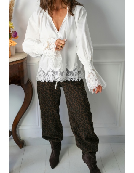 Blouse Brodée Romantique LOUROSA Noho - 2 | Accueil