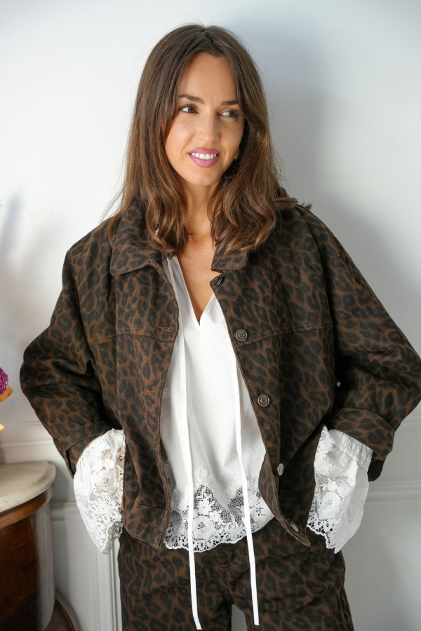 Veste Léopard Marron BANBURY Noho - 1 | Accueil