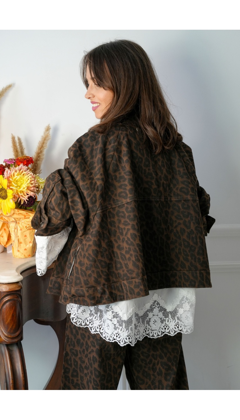 Veste Léopard Marron BANBURY Noho - 4 | Accueil