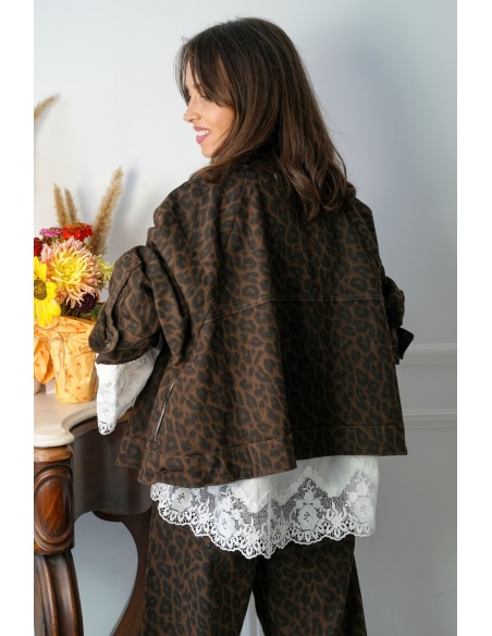 Veste Léopard Marron BANBURY Noho - 4 | Accueil
