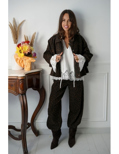 Veste Léopard Marron BANBURY Noho - 5 | Accueil