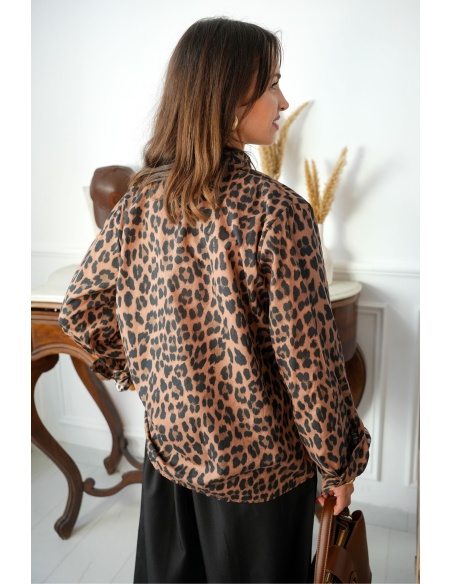 Chemisier Léopard Camel CHARLY Noho - 4 | Accueil