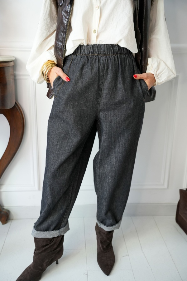 Jean Large Brut Noir Johanna ELENA Johanna - 1 | Accueil