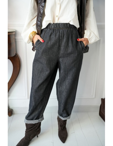 Jean Large Brut Noir Johanna ELENA Johanna - 1 | Accueil