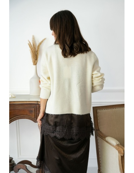 Gilet Maille Cloud Dancer PCELLI PIECES - 4 | Bem-vindo