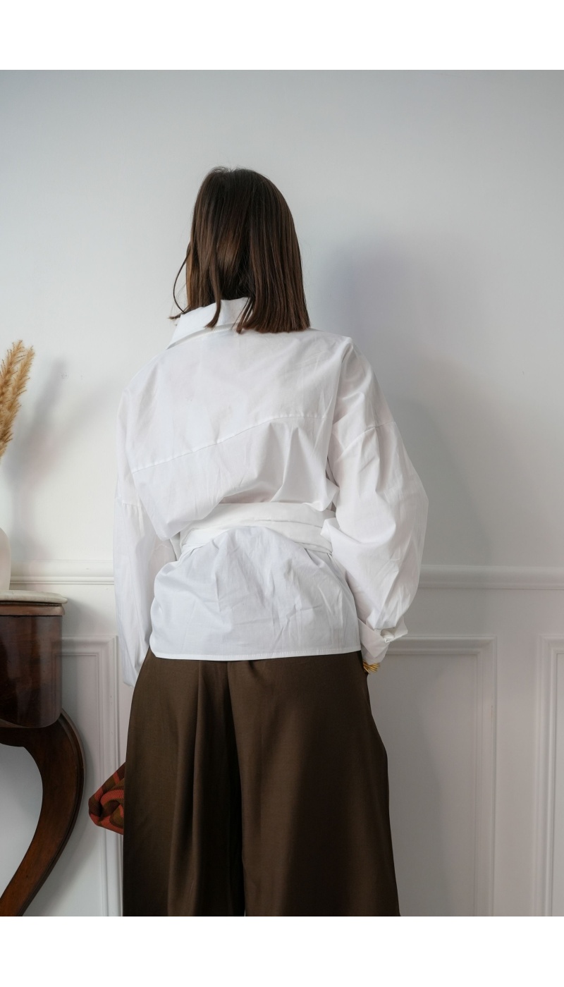 Chemisier Blanc Croisé RANIA Noho - 4 | Accueil