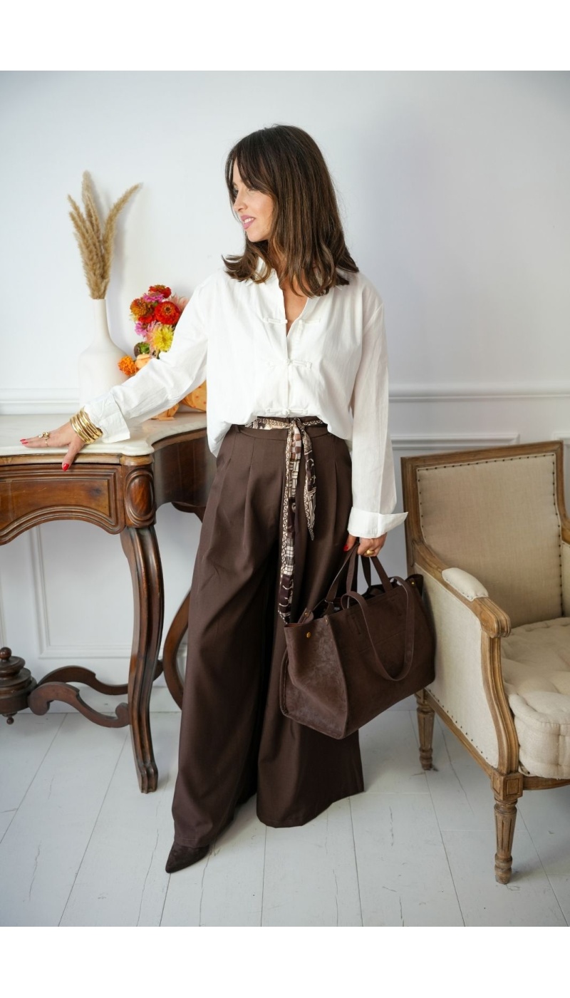 Pantalon Foulard Chocolat LISE Noho - 1 | Bienvenido