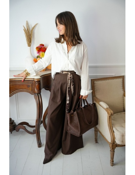 Pantalon Foulard Chocolat LISE Noho - 1 | Bienvenido
