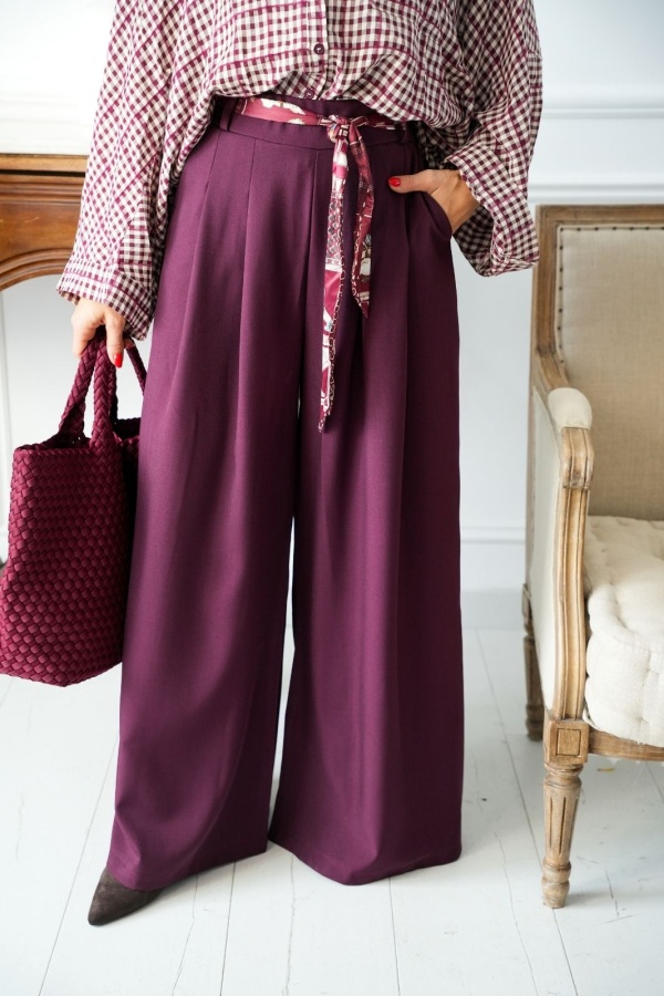 Pantalon Foulard Bordeaux LISE Noho - 3 | Welcome
