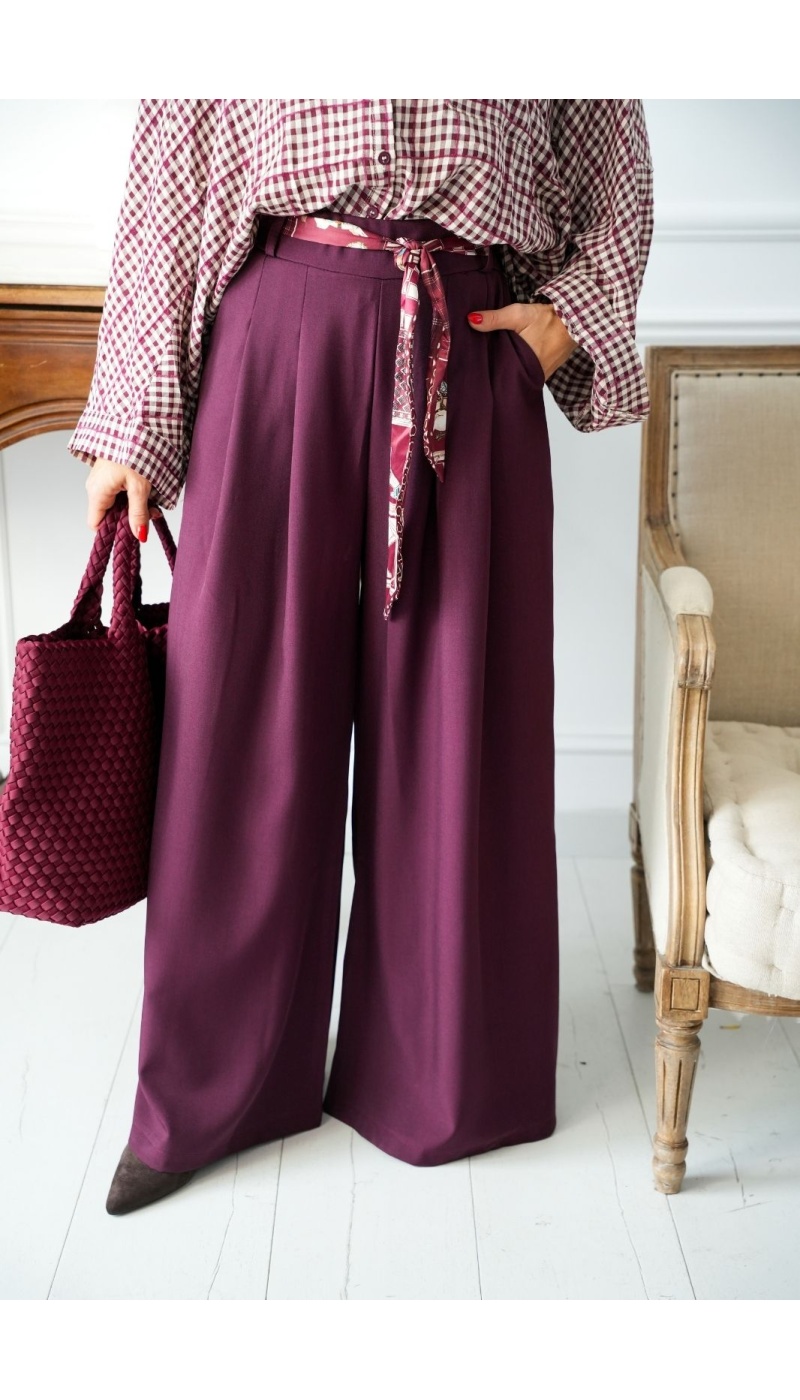 Pantalon Foulard Bordeaux LISE Noho - 3 | Welcome