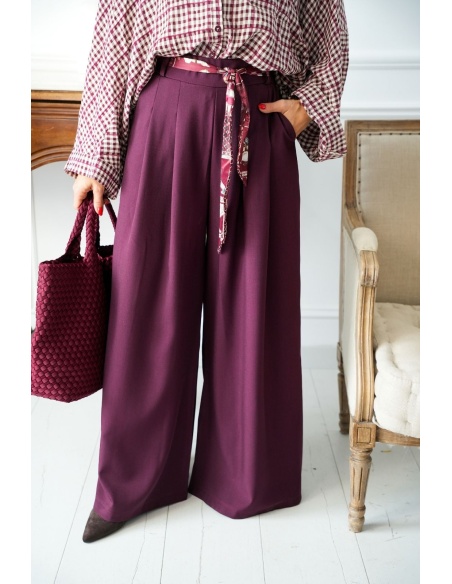 Pantalon Foulard Bordeaux LISE Noho - 3 | Welcome