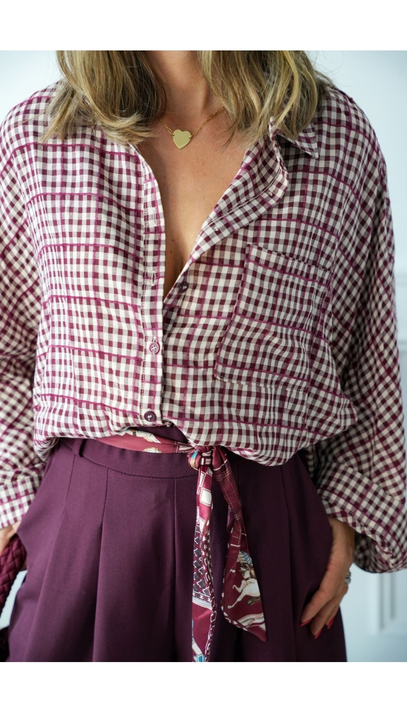Chemise Carreaux Bordeaux JUSY Noho - 2 | Welcome