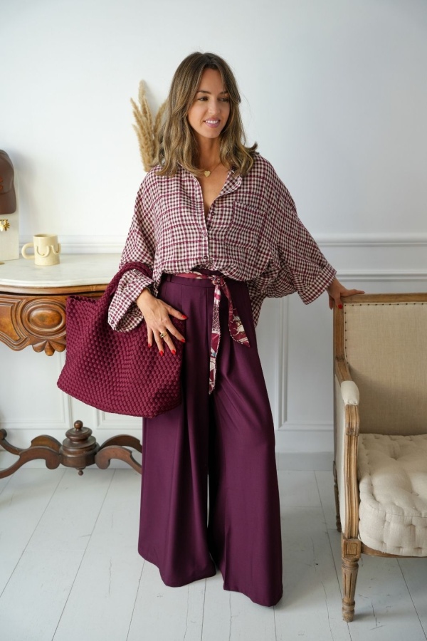 Chemise Carreaux Bordeaux JUSY Noho - 1 | Welcome