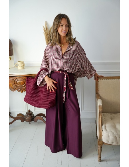 Chemise Carreaux Bordeaux JUSY Noho - 1 | Accueil
