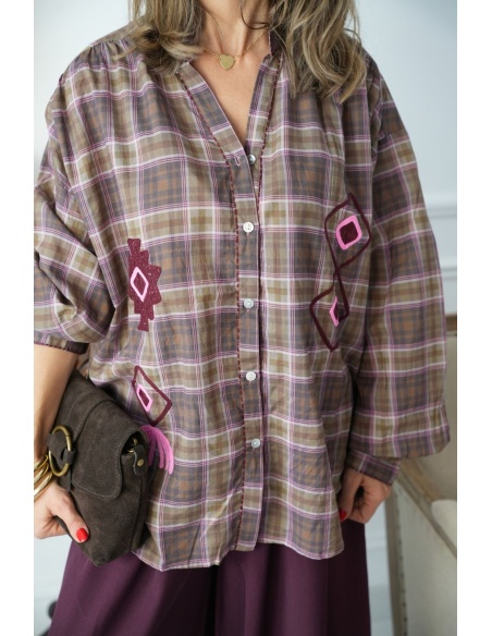 Chemise Carreaux Beige FIKAS Noho - 5 | Welcome